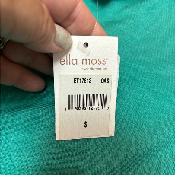Ella Moss Small One Shoulder Sleeve Teal Top - Picture 3 of 3